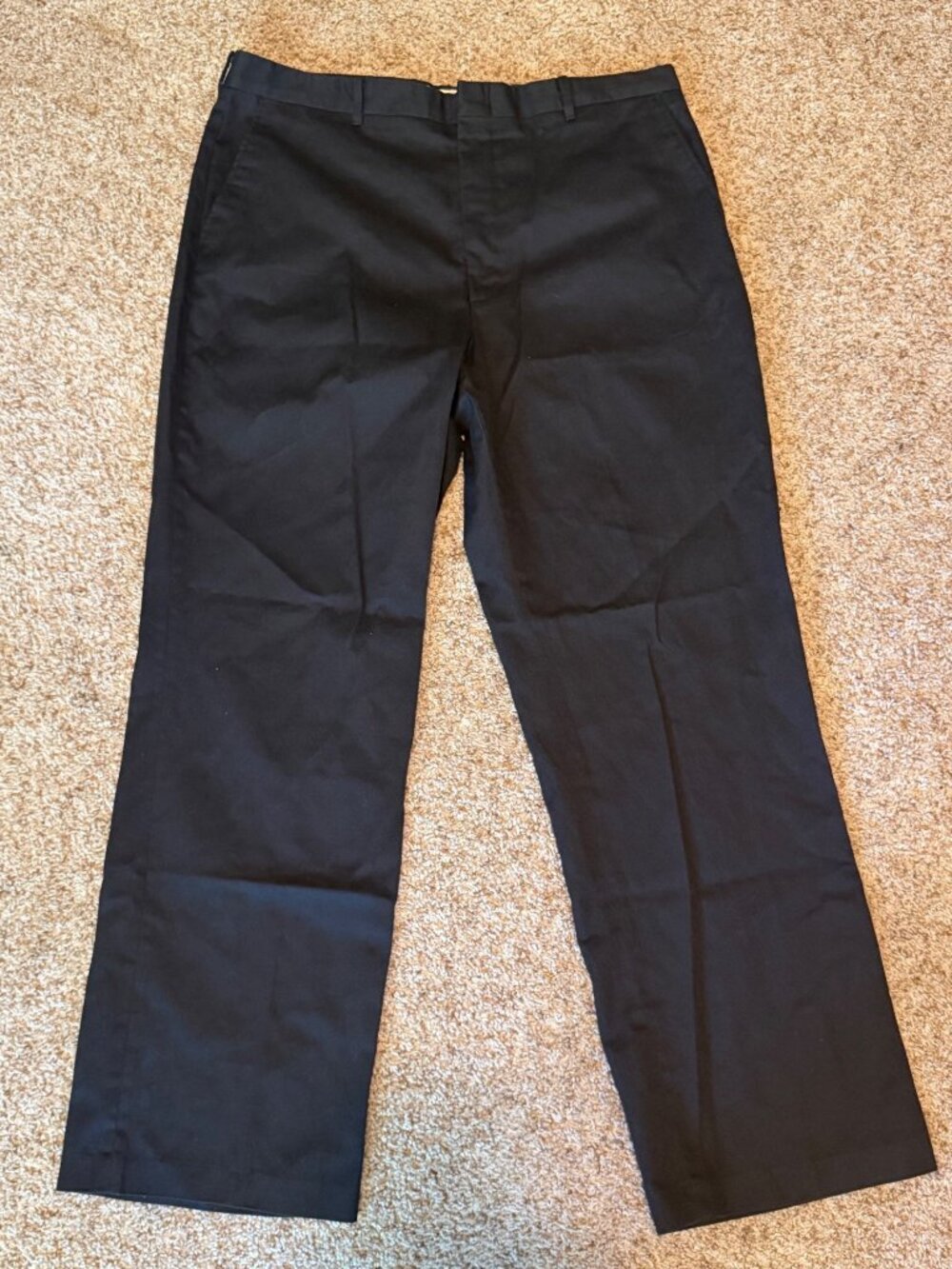 KnightsBridge Mens Black Flat-Front Dress Pants W38 L32